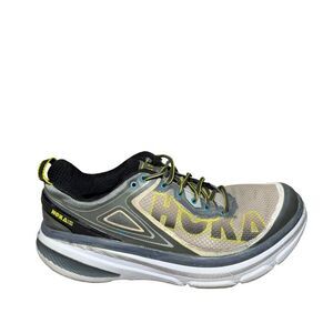 Hoka One One Gray and Lime Athletic Shoes size 11.5